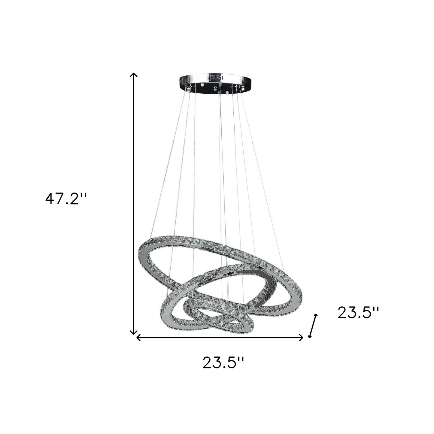 Silver & Crystals Dimmable Chandelier