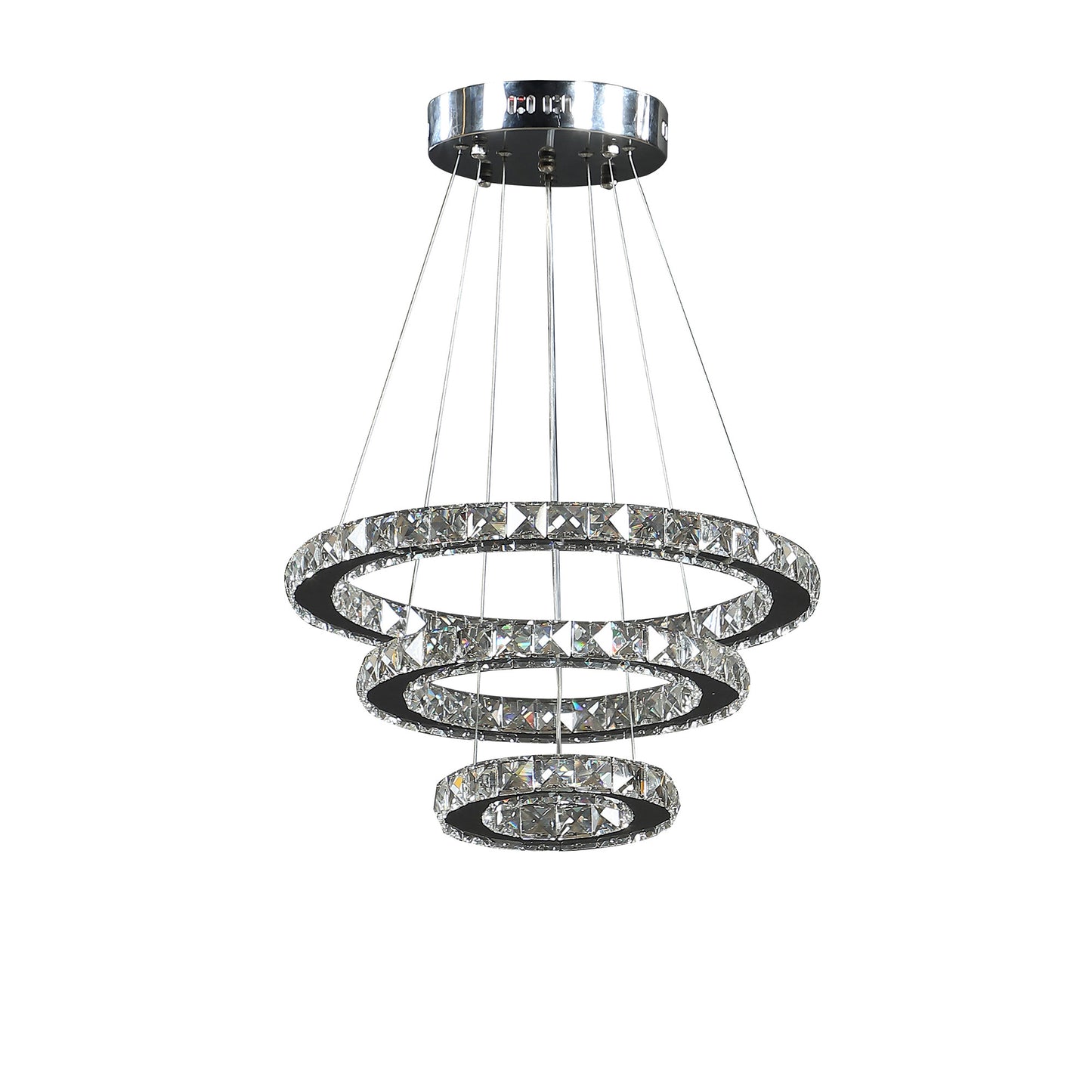 Silver & Crystals Dimmable Chandelier