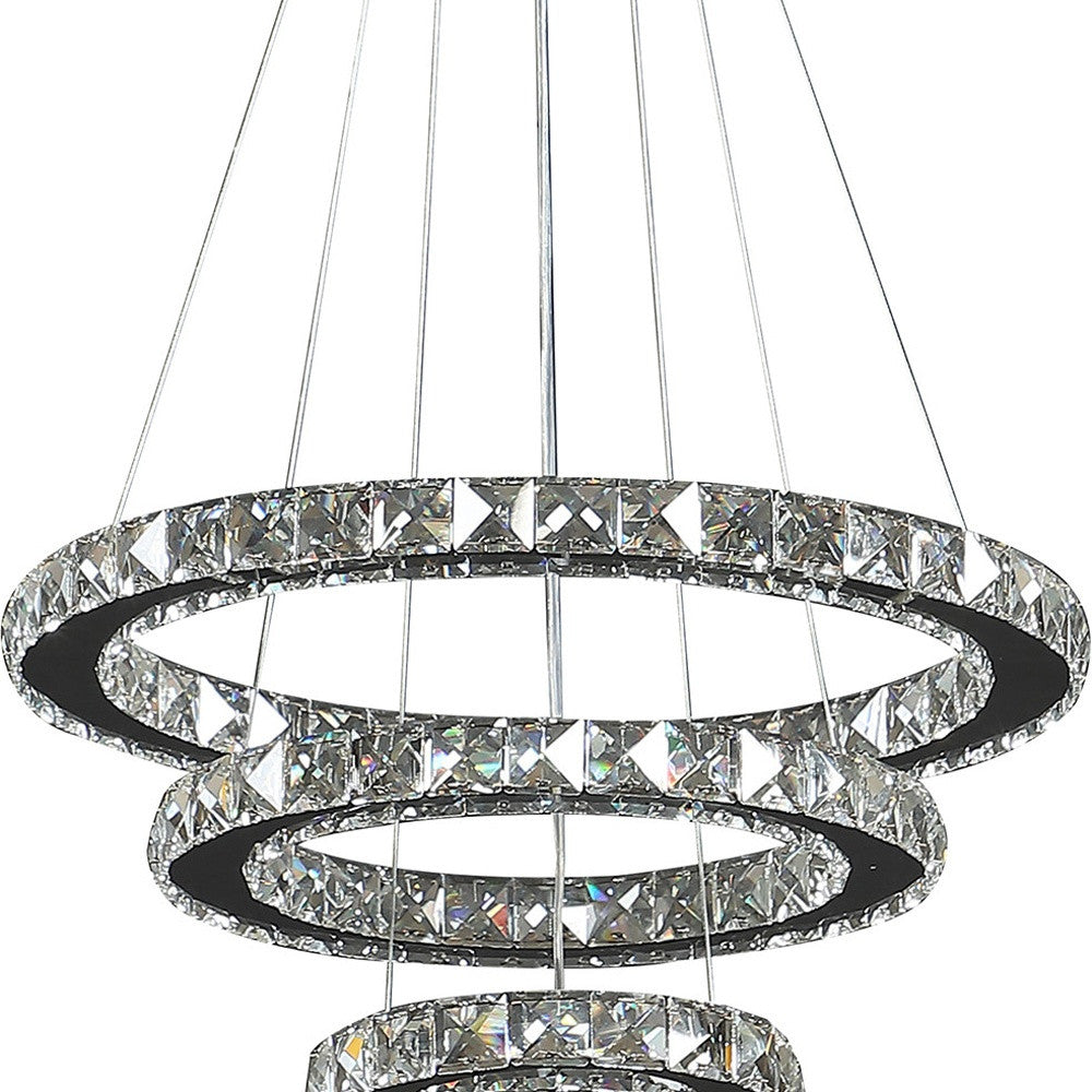 Silver & Crystals Dimmable Chandelier