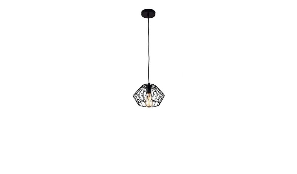 Black Cage Modern Industrial Single Bulb Hanging Pendent Light