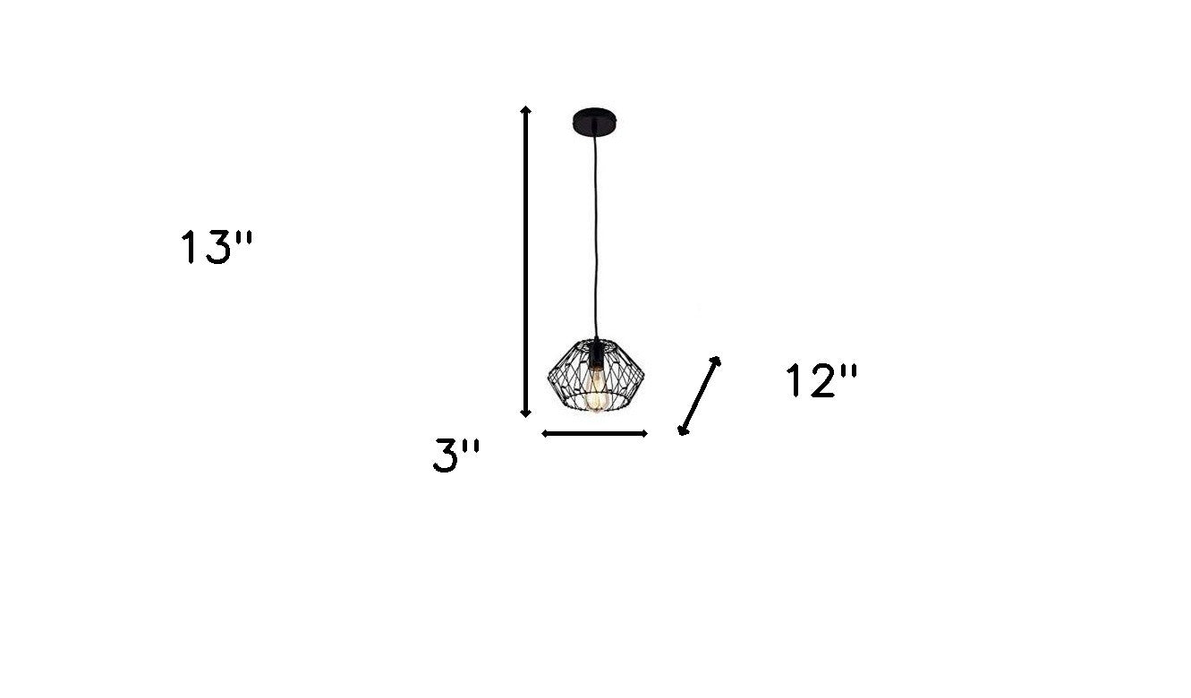 Black Cage Modern Industrial Single Bulb Hanging Pendent Light