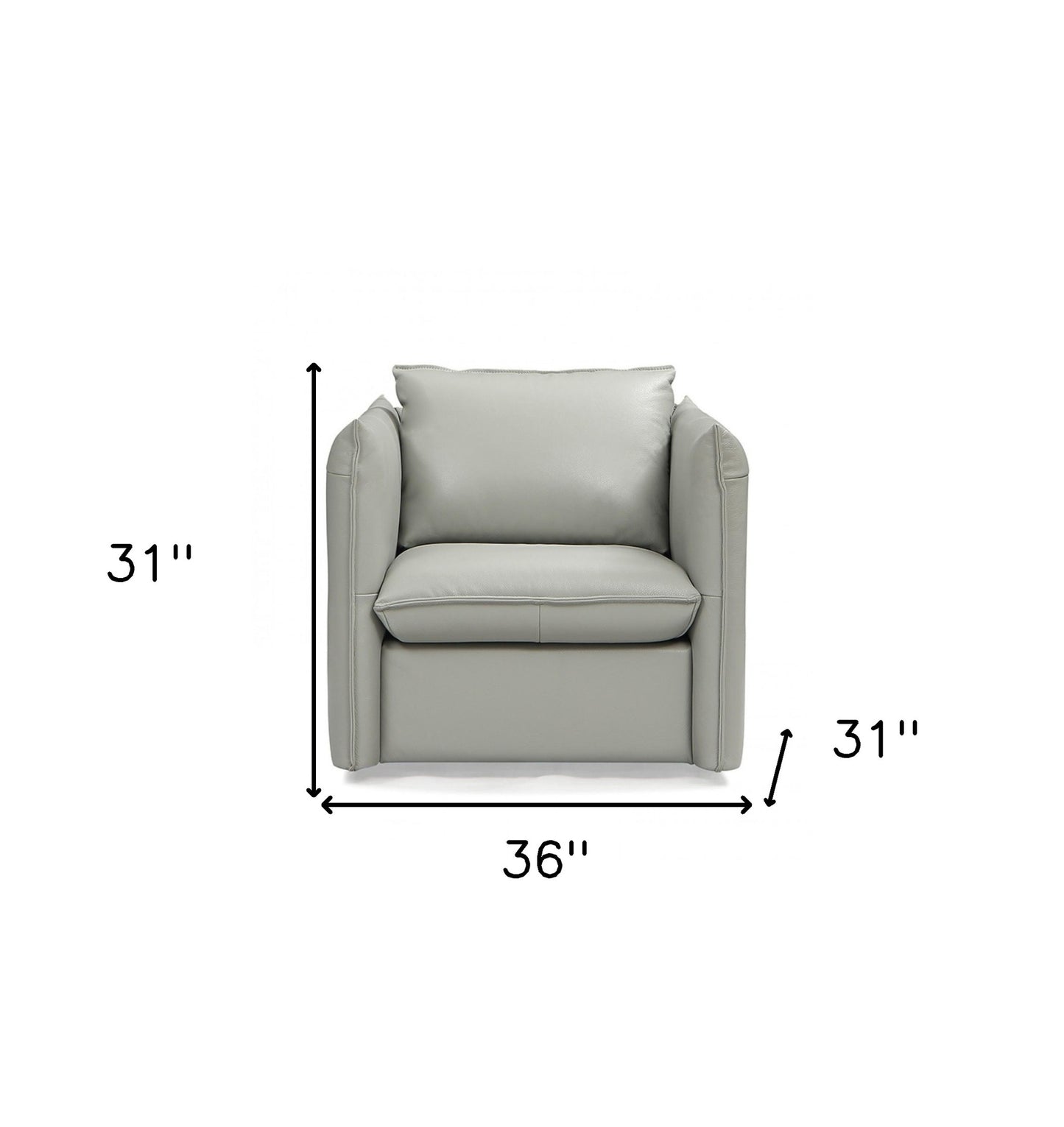 Gray Genuine Leather Swivel Lounge Chair