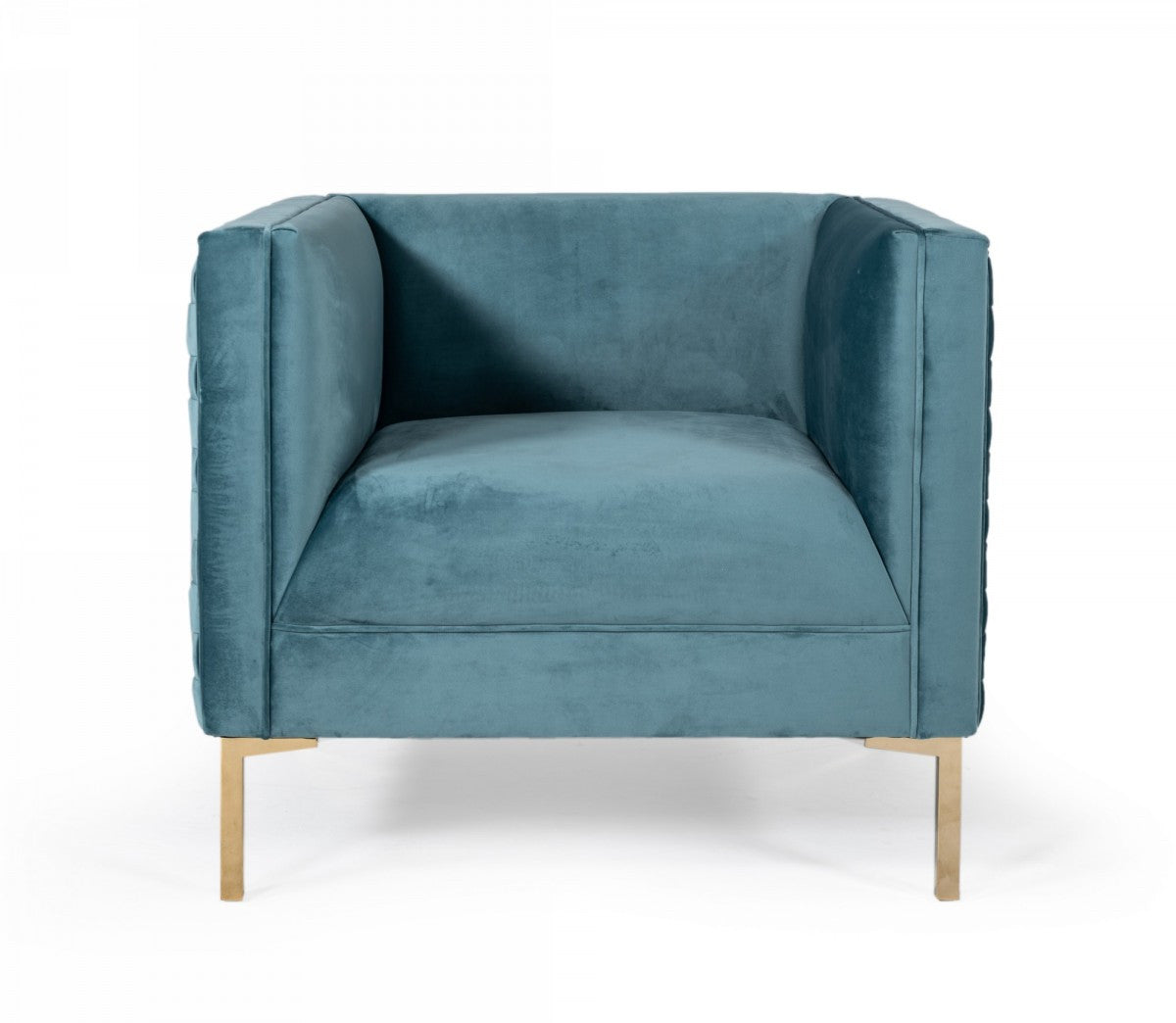 Teal & Gold Velvet Arm Chair