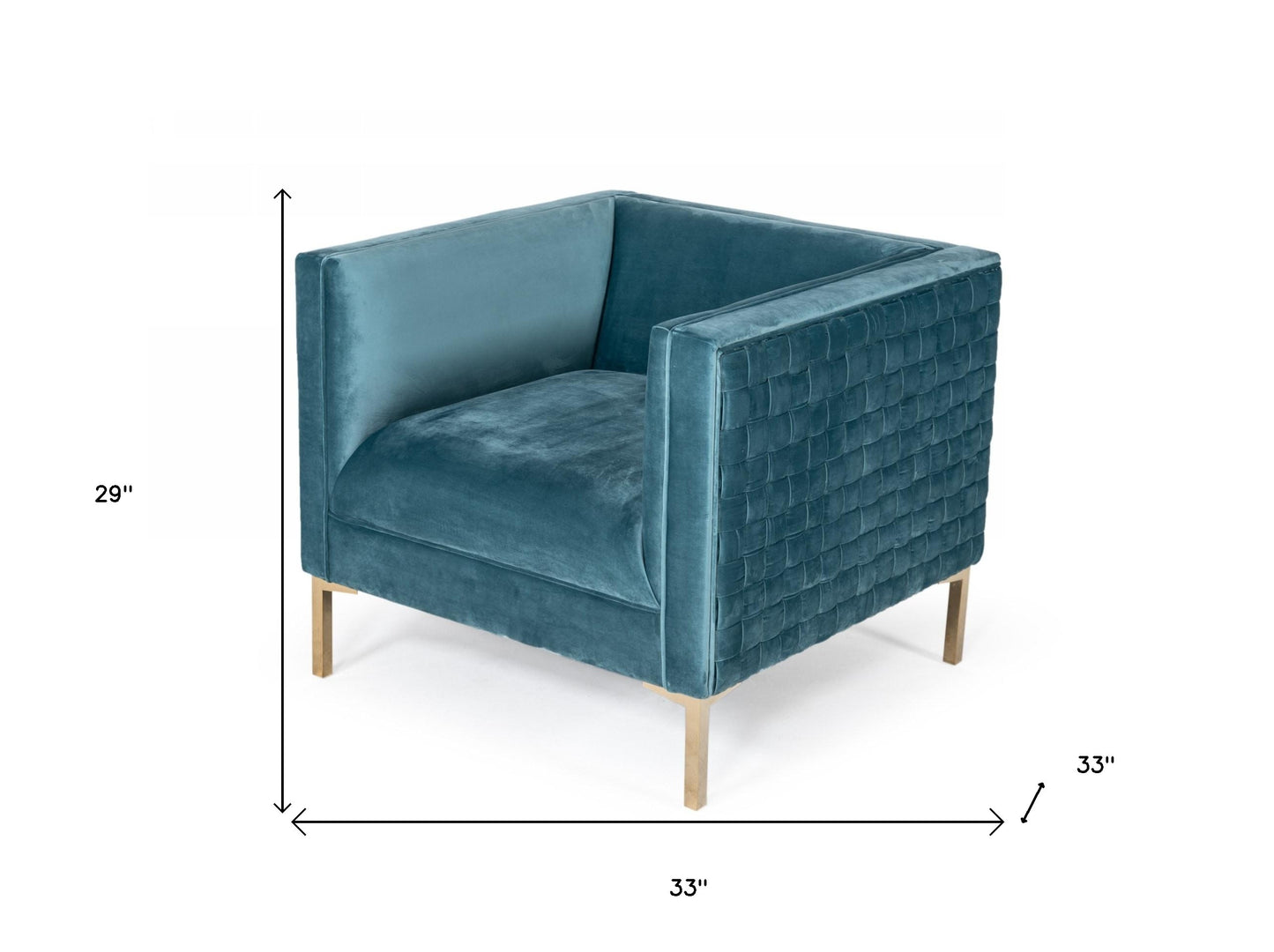 Teal & Gold Velvet Arm Chair