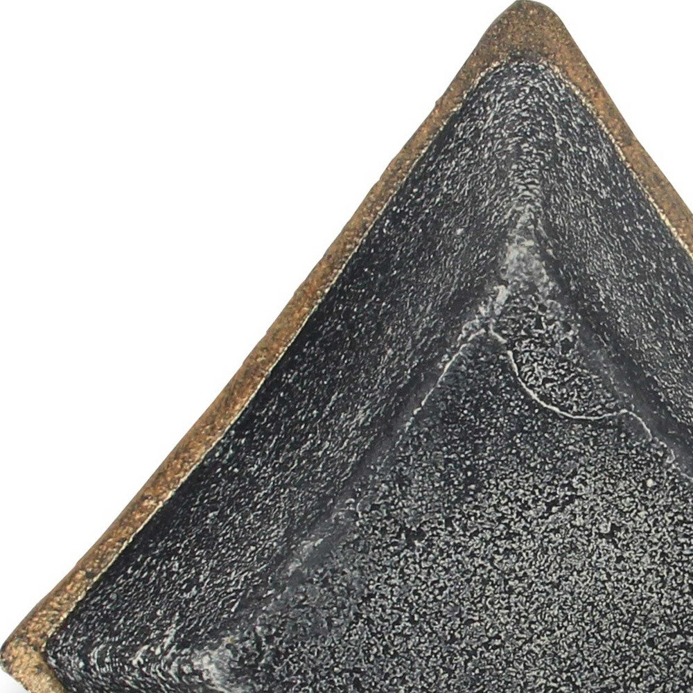 Black Cast Iron Diamond Square Bowl