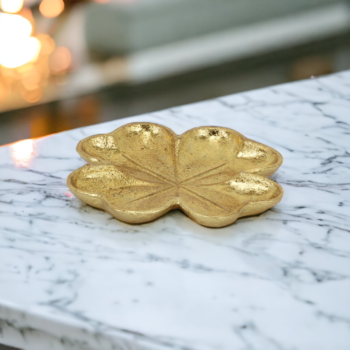 Gold Shamrock Metal Handmade Vanity Tray