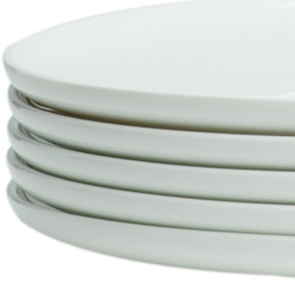 White Six Piece Round Coupe Porcelain Set of 6 Dinner Plate Set