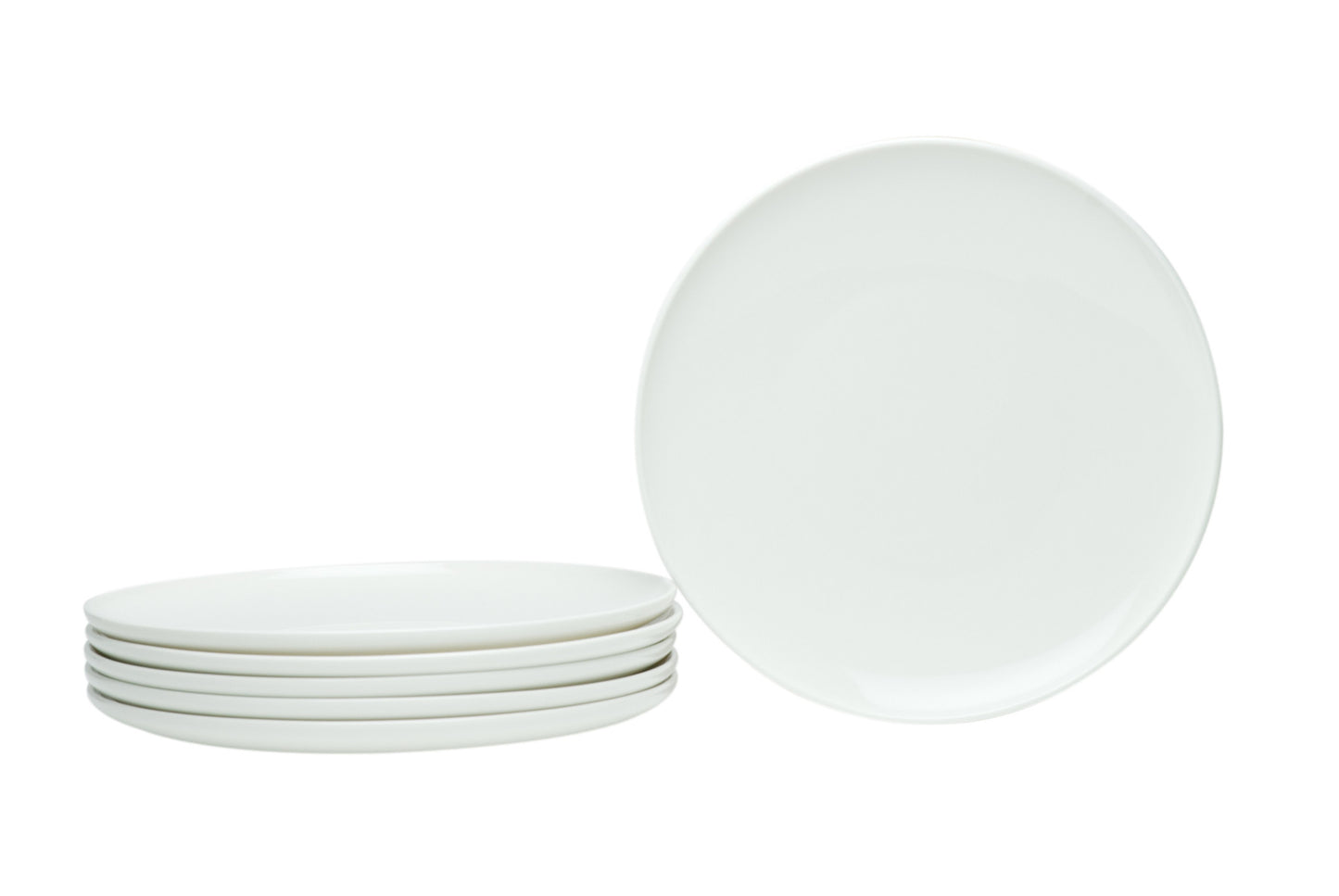 White Six Piece Porcelain Set of 6 Salad Plate Set