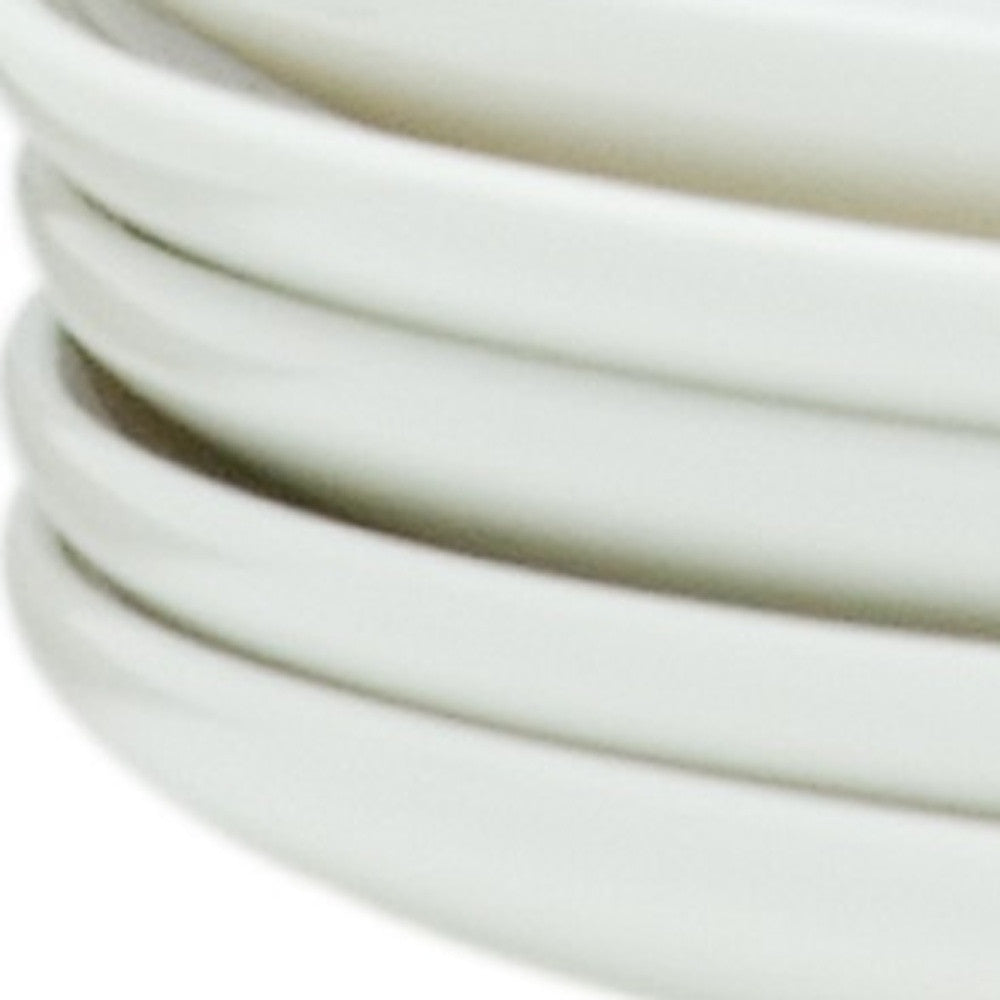 White Six Piece Porcelain Set of 6 Salad Plate Set