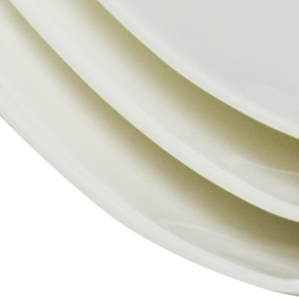 White Six Piece Square Bone China Set of 6 Salad Plate Set
