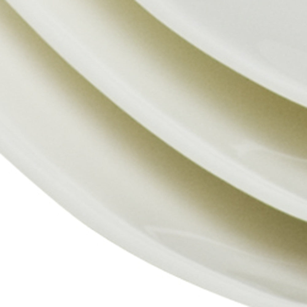 White Six Piece Square Bone China Set of 6 Salad Plate Set