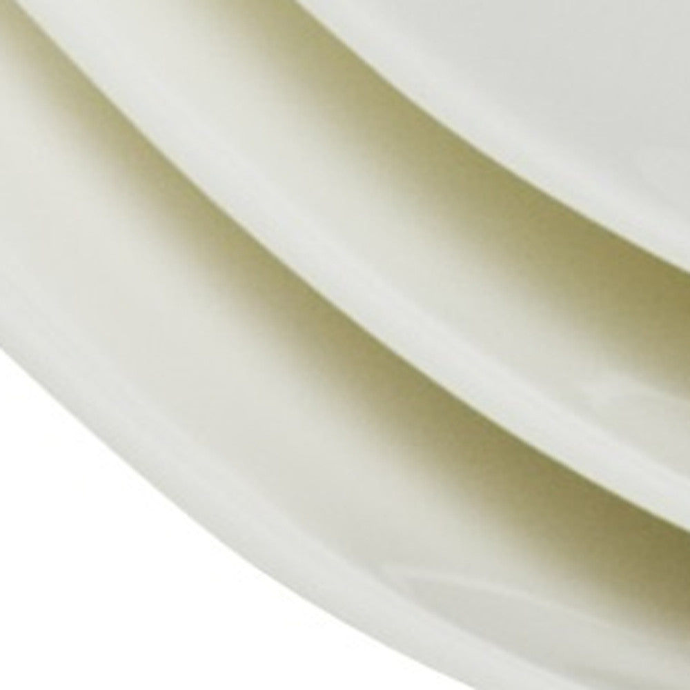 White Six Piece Square Bone China Set of 6 Salad Plate Set