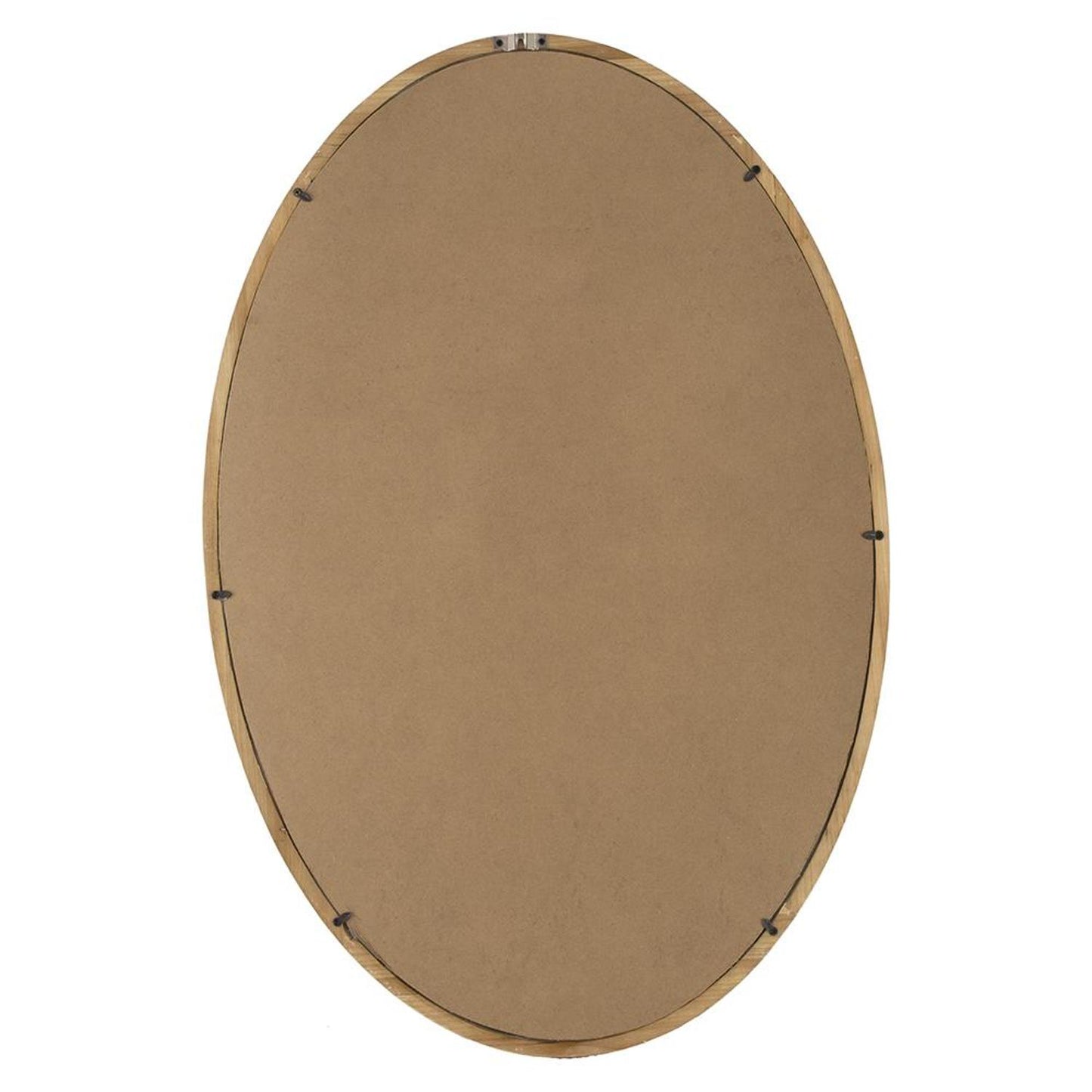 Brown Oval Solid Wood Accent Mirror