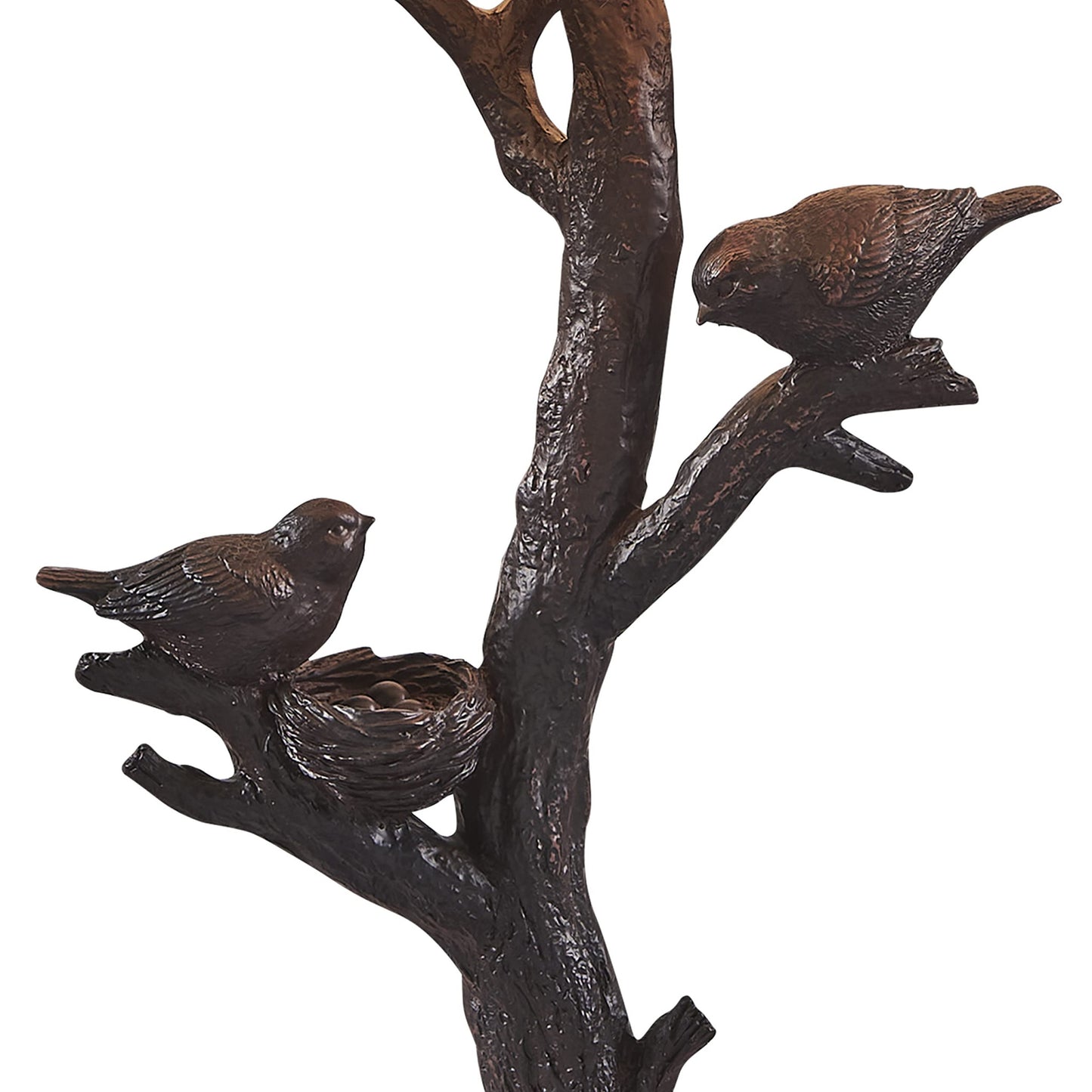 Dark Deep Red Birds in a Tree Table Lamp w/ Shade
