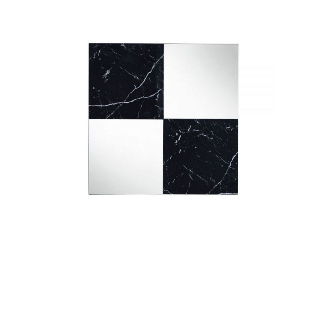 Black And Gray Square Accent Mirror