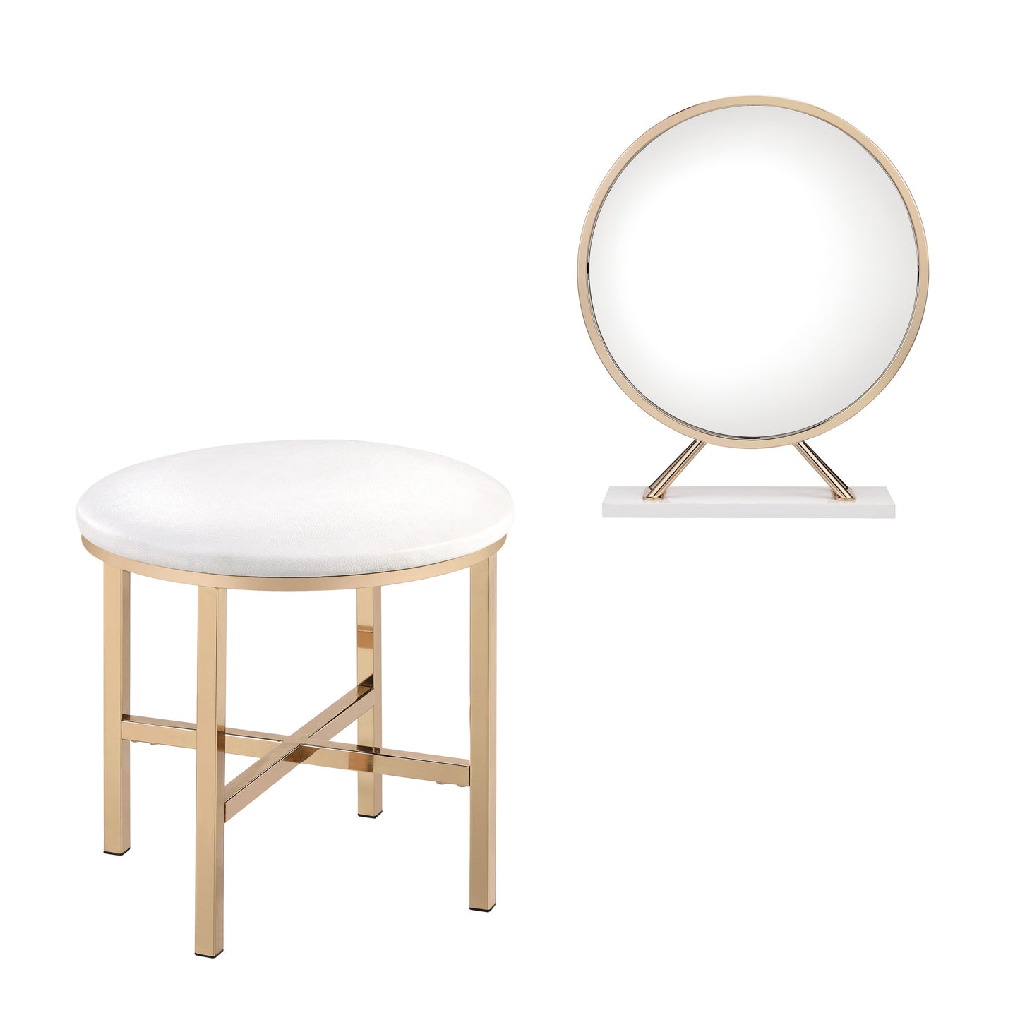 Round Metal Framed Freestanding Mirror
