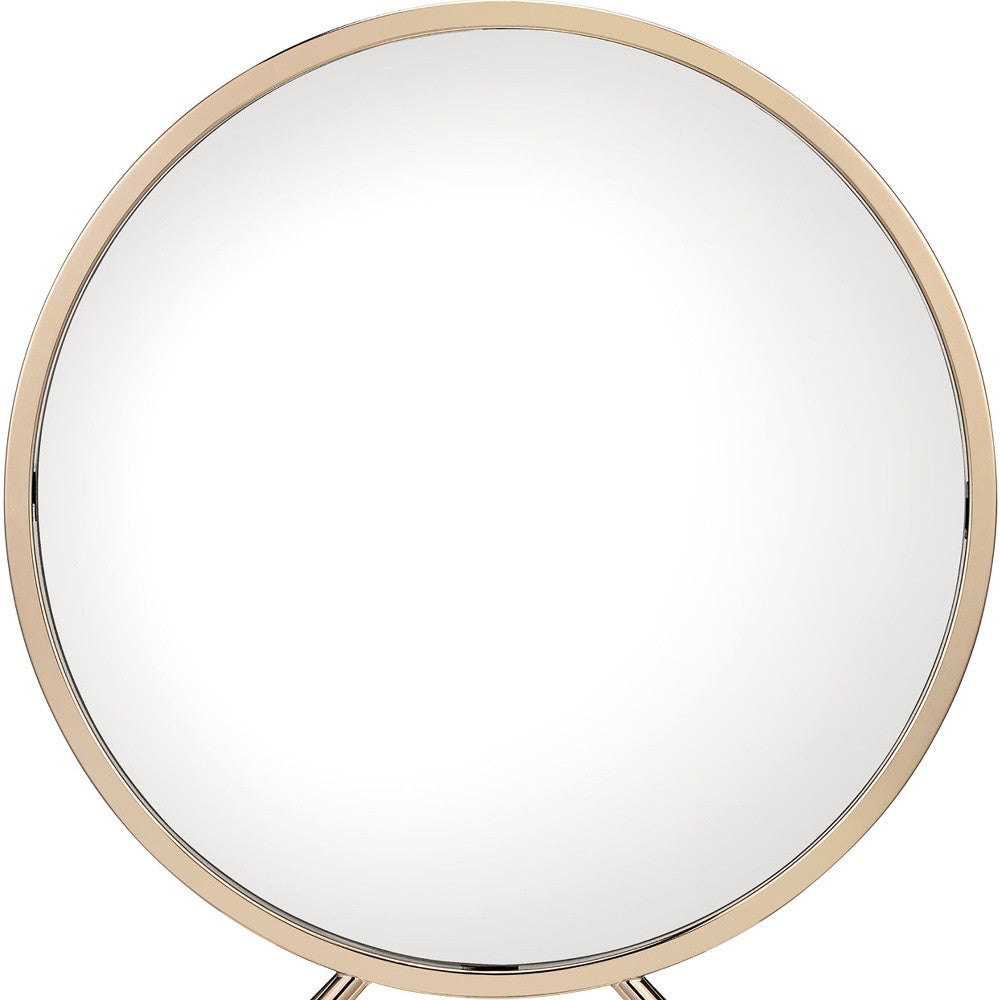 Round Metal Framed Freestanding Mirror