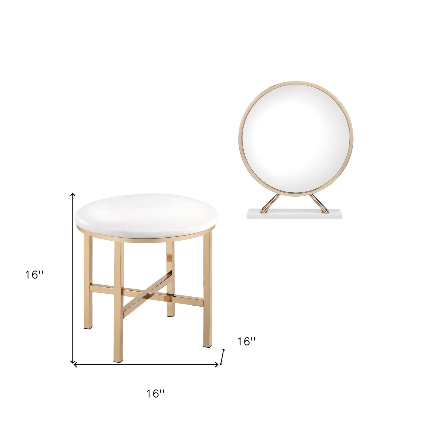 Round Metal Framed Freestanding Mirror