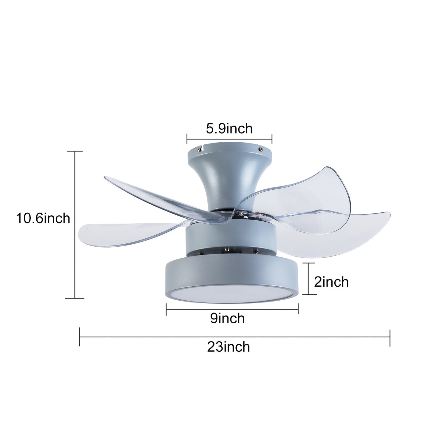Clear 5-Blade Ceiling Fan