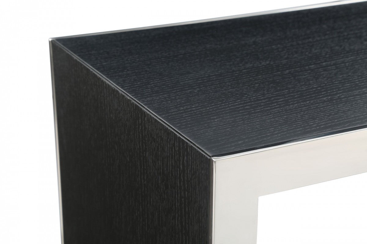 Black And Silver Rectangular High Top Bar Table