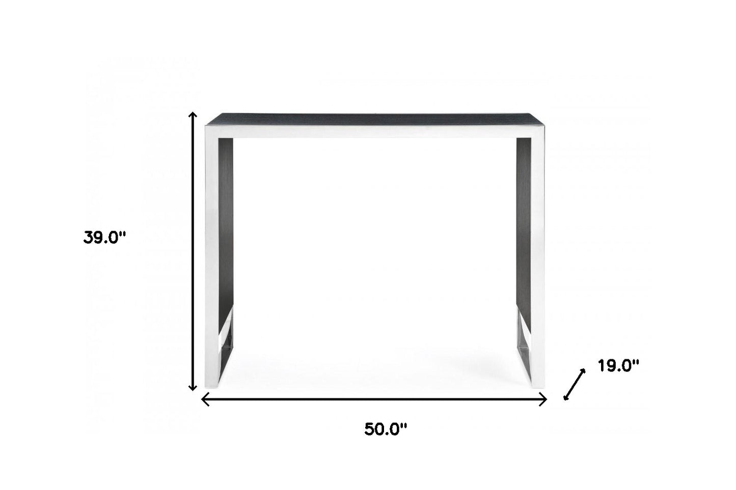 Black And Silver Rectangular High Top Bar Table