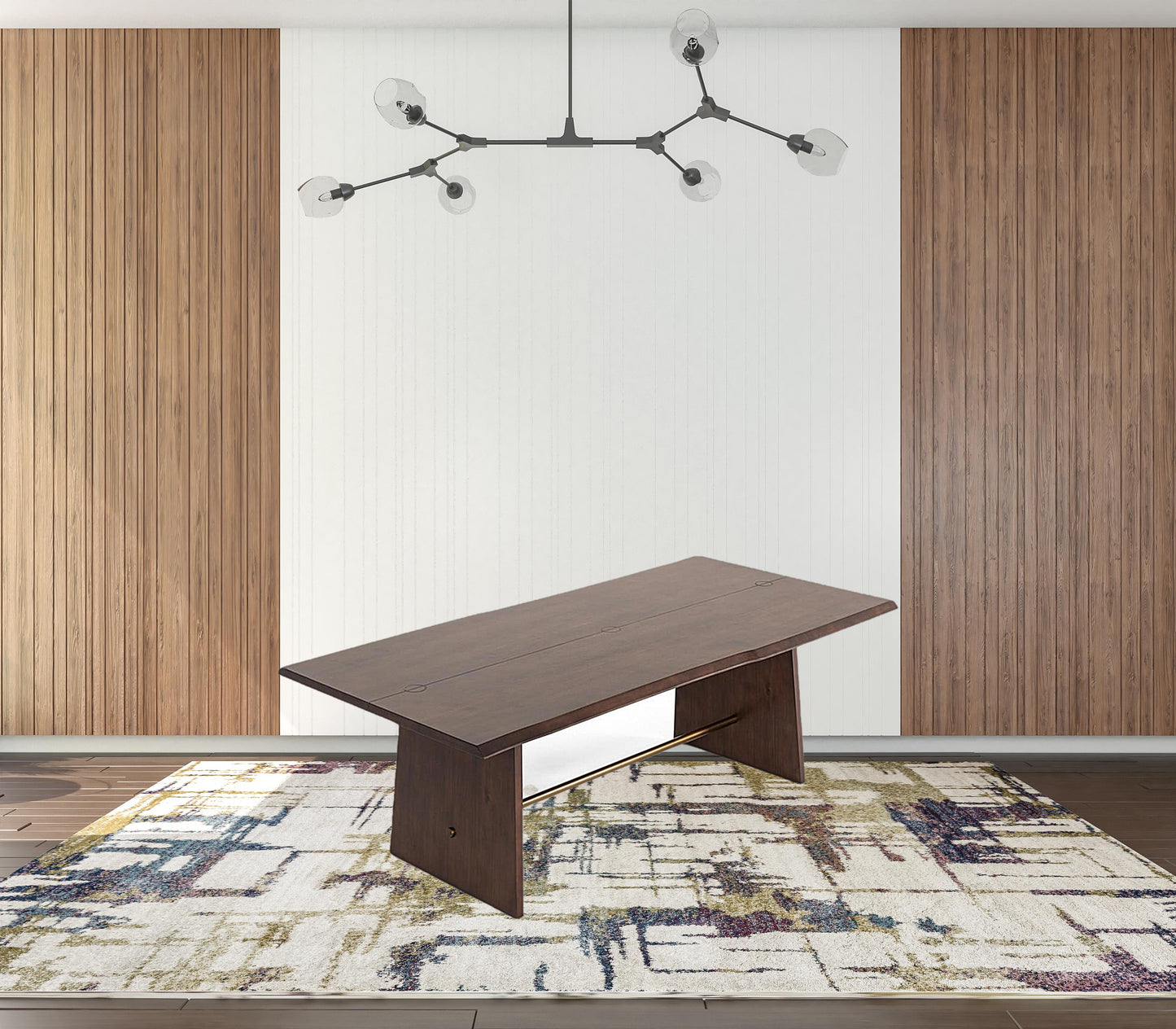 Dark Mango Rectangular Solid Wood Dining Table