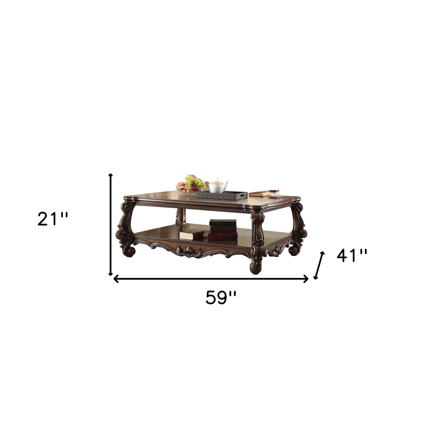 Cherry Oak Manufactured Wood Coffee Table w/ Storage