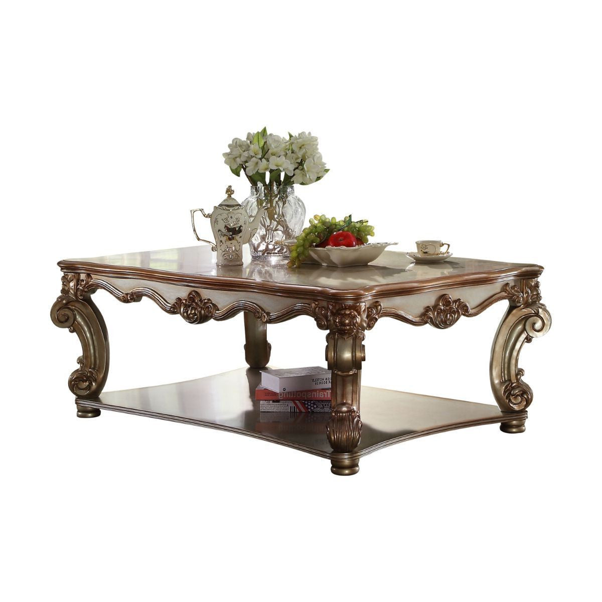 Gold Wood Coffee Table