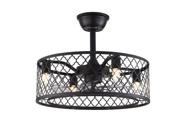 Clear Caged Five Blade Ceiling Fan