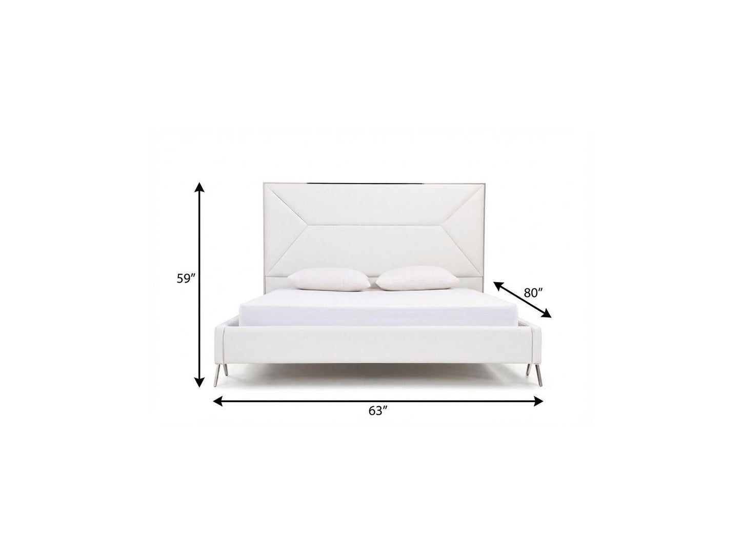 White Tufted Faux Leather Upholstered Queen Bed