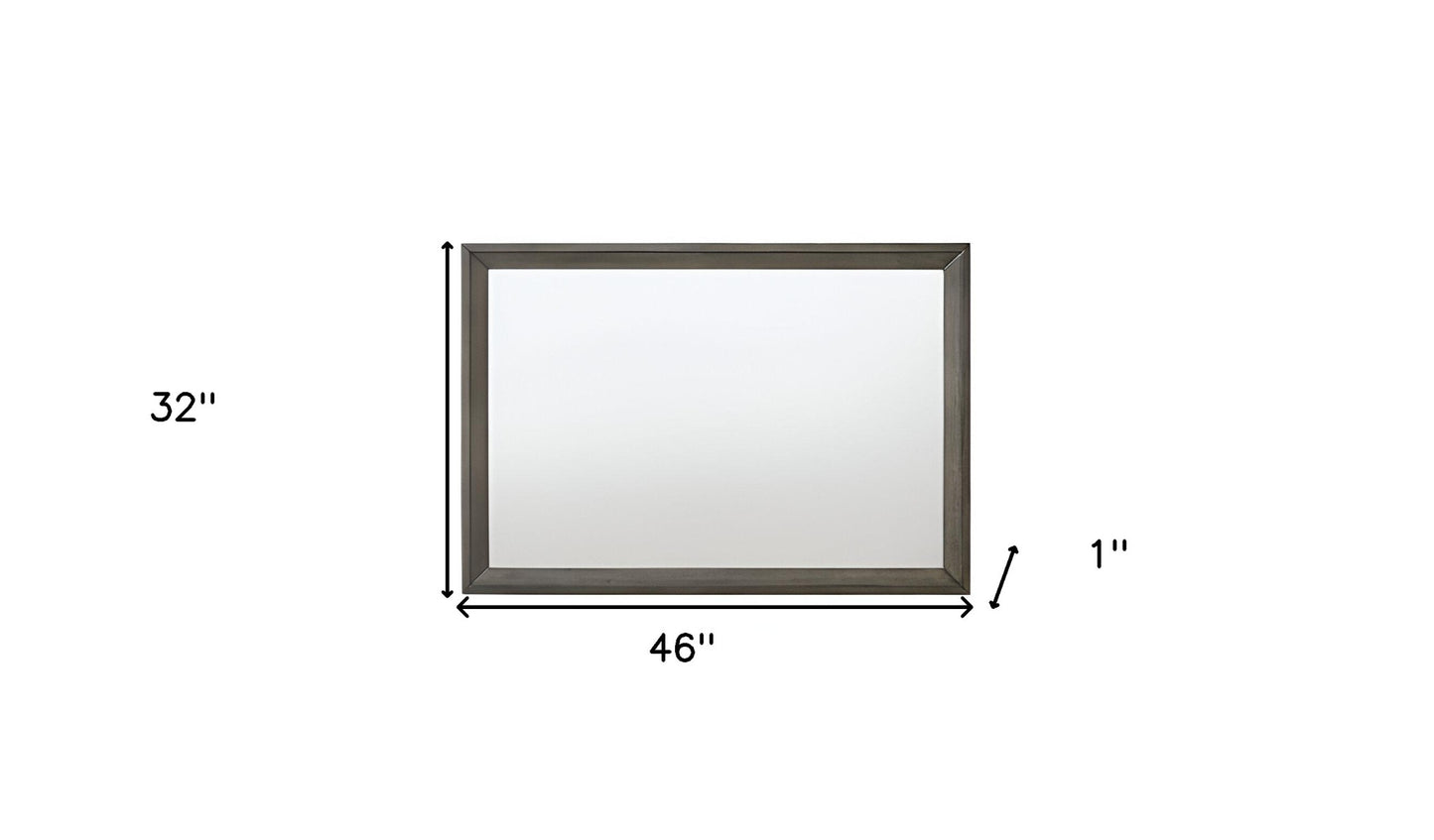 Gray Wood Framed Mounted Dresser Mirror