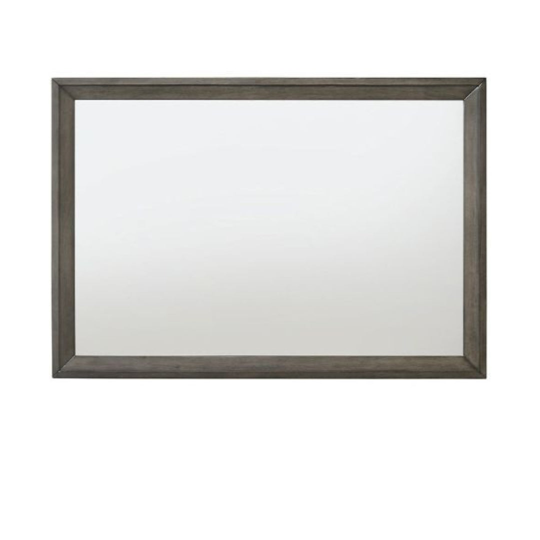 Gray Wood Framed Mounted Dresser Mirror