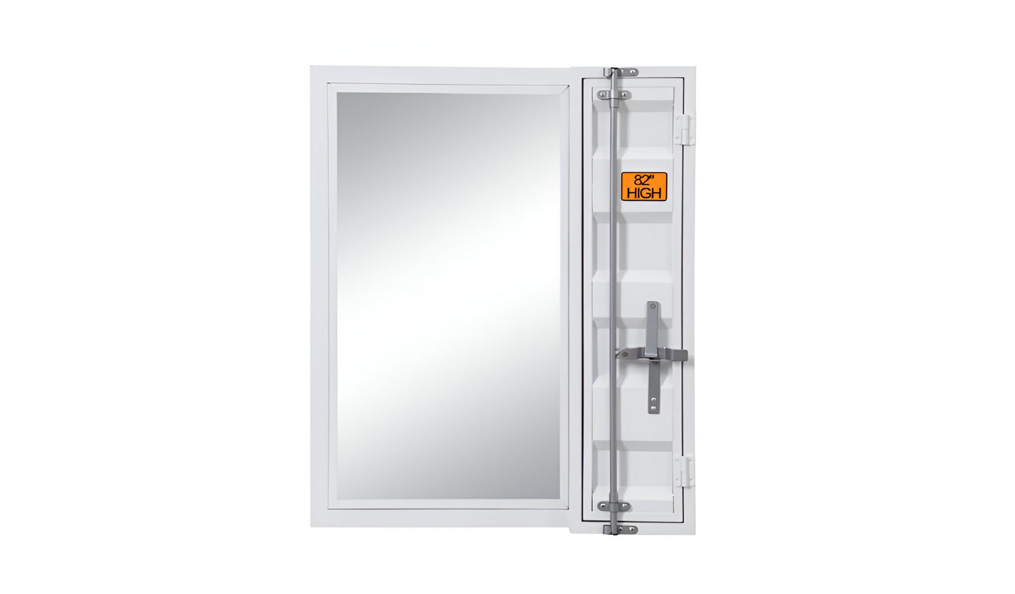 White Metal Framed Mounted Dresser Mirror