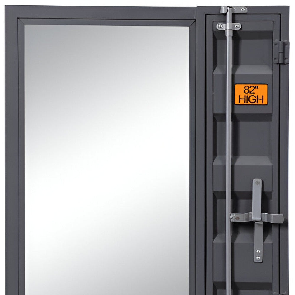 Gunmetal Metal Framed Mounted Dresser Mirror