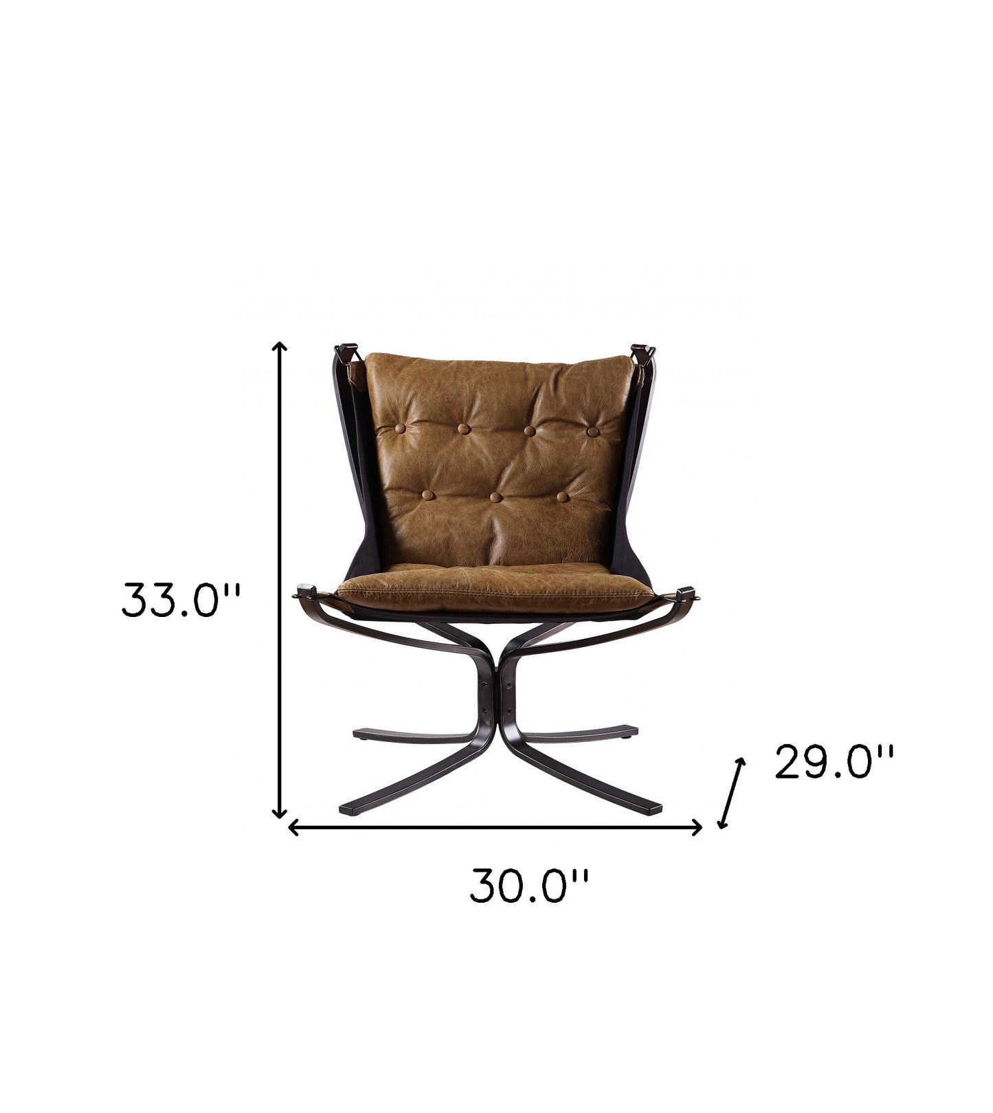 Coffee Top Grain Leather Lounge Chair