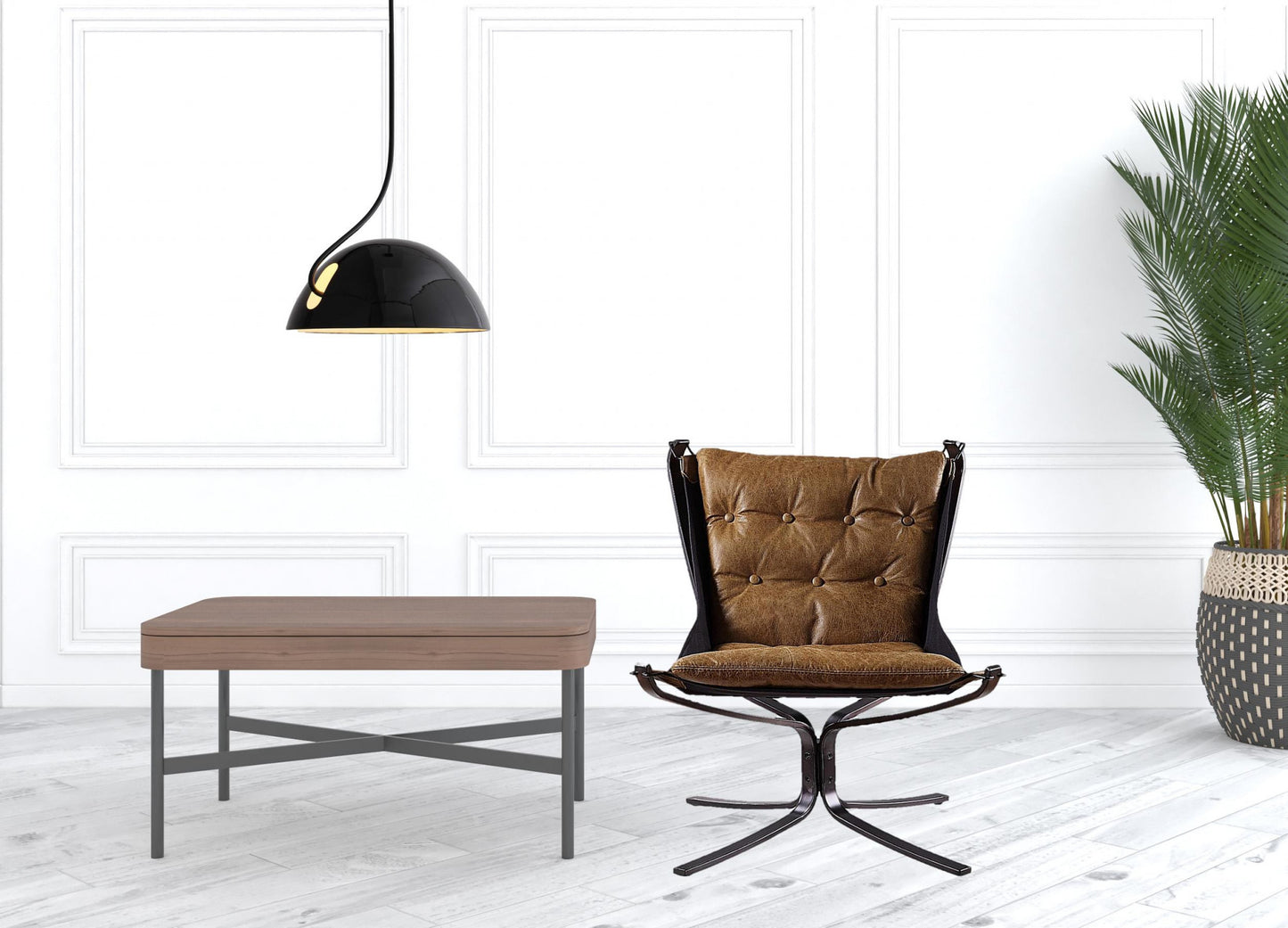 Coffee Top Grain Leather Lounge Chair