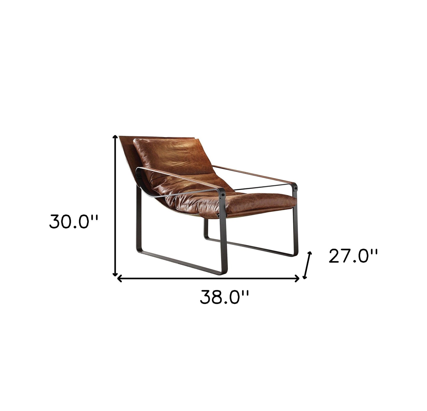 Brandy Chocolate Top Grain Leather Lounge Chair