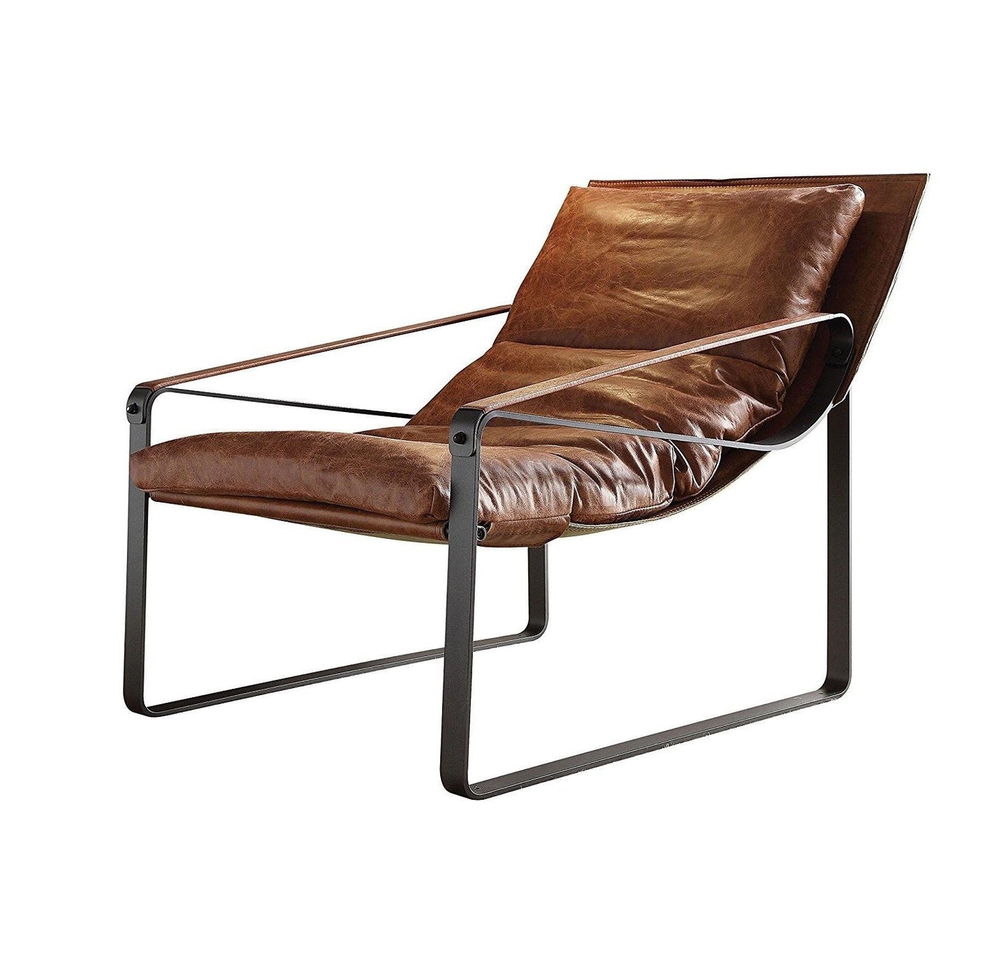 Brandy Chocolate Top Grain Leather Lounge Chair