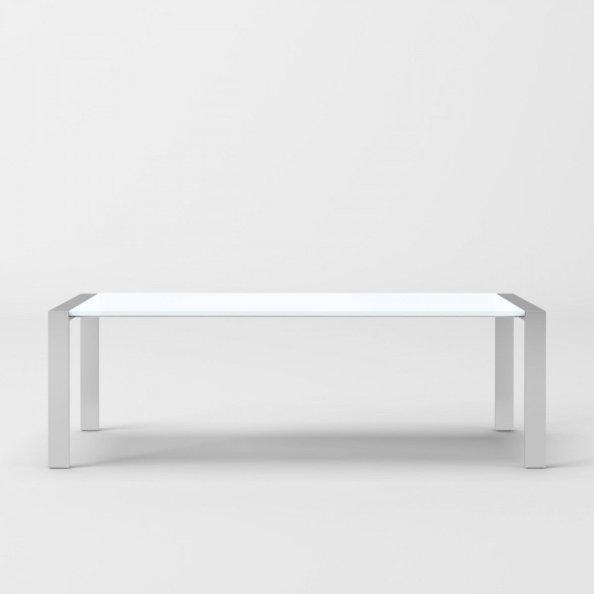 White And Silver Stainless Steel Dining Table