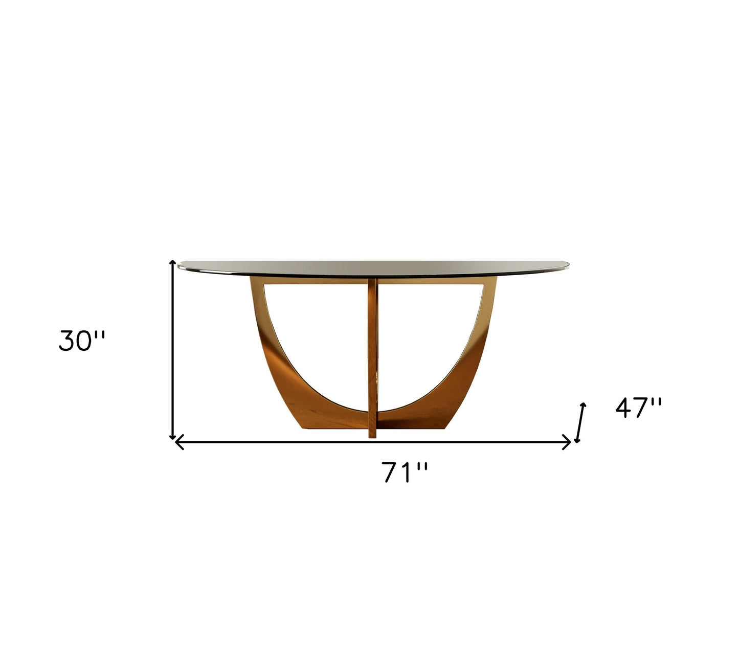 Clear And Gold Oval Glass And Stainless Steel Dining Table