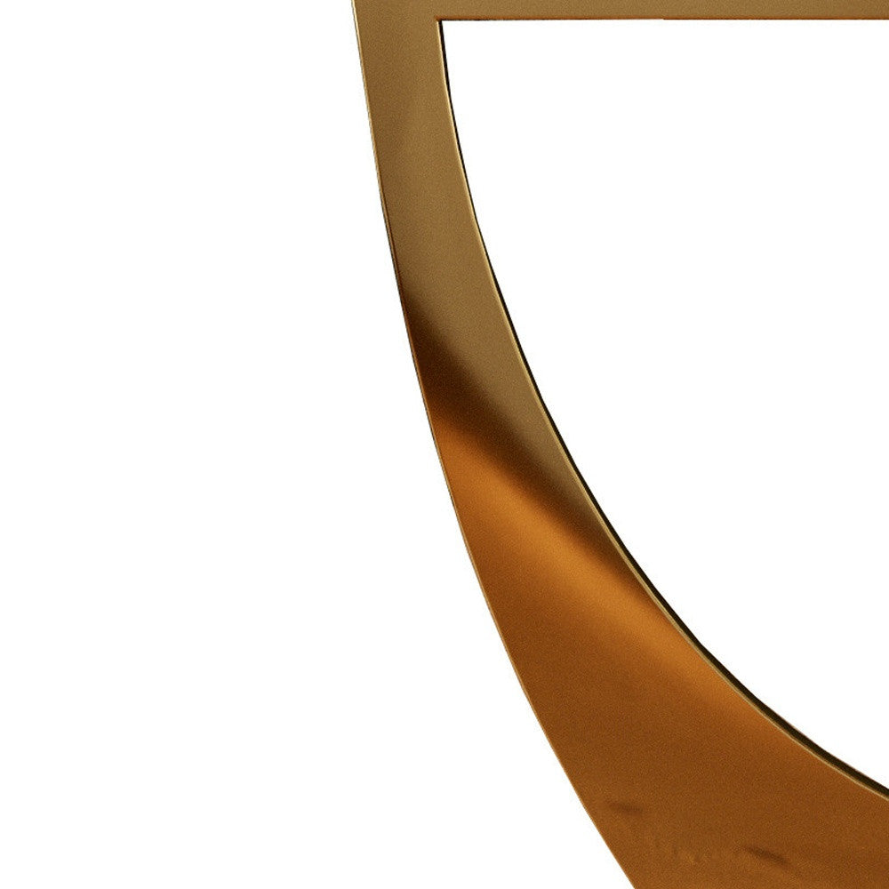 Clear And Gold Oval Glass And Stainless Steel Dining Table