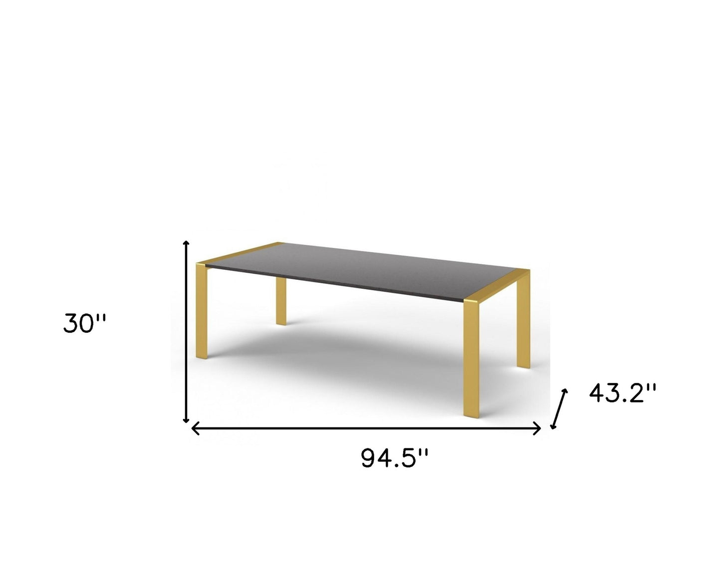 Gray And Brass Stainless Steel Dining Table