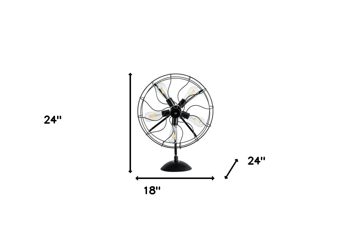 Black Industrial Fan Design Table Lamp