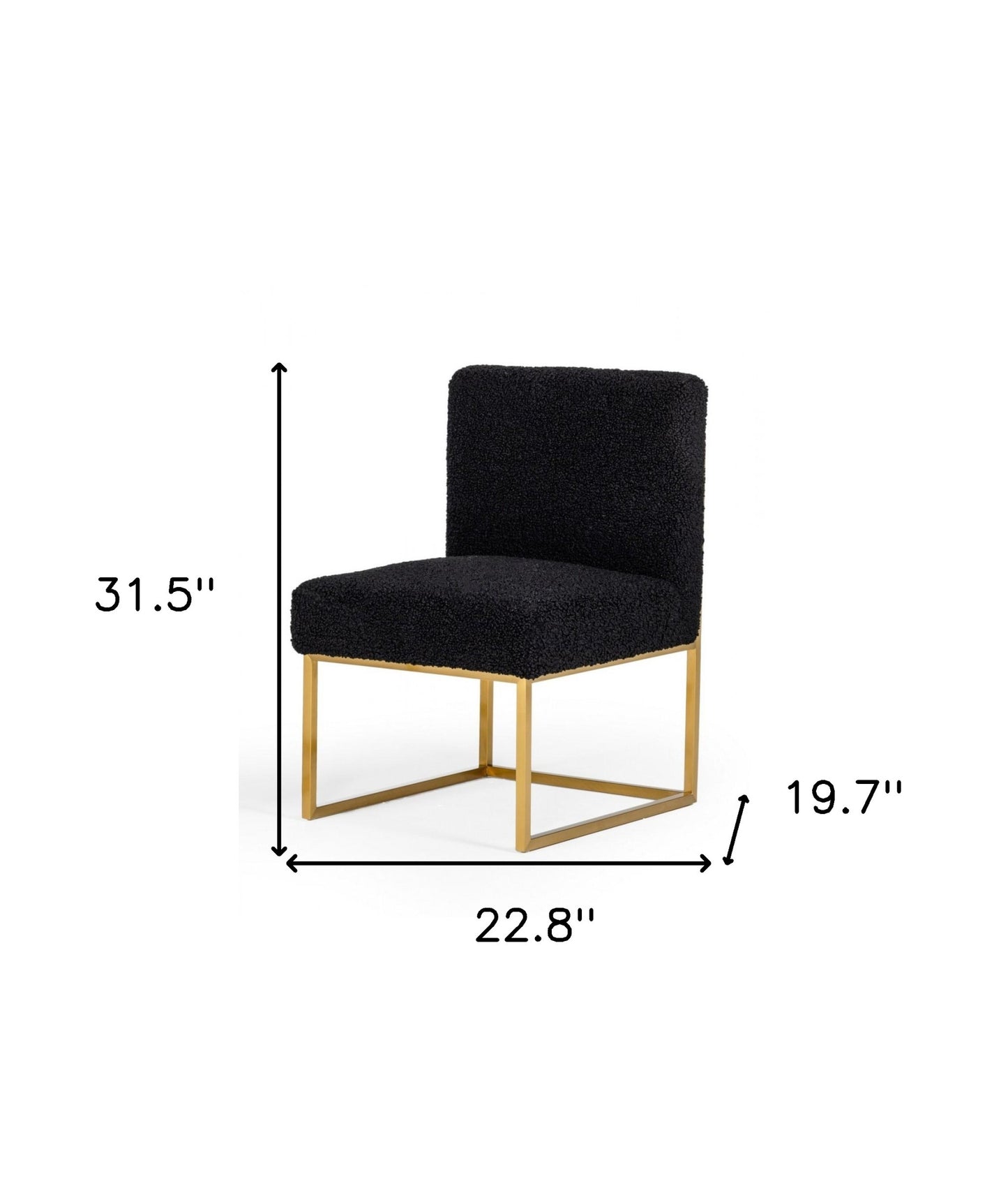 Black & Gold Upholstered Parsons Chair