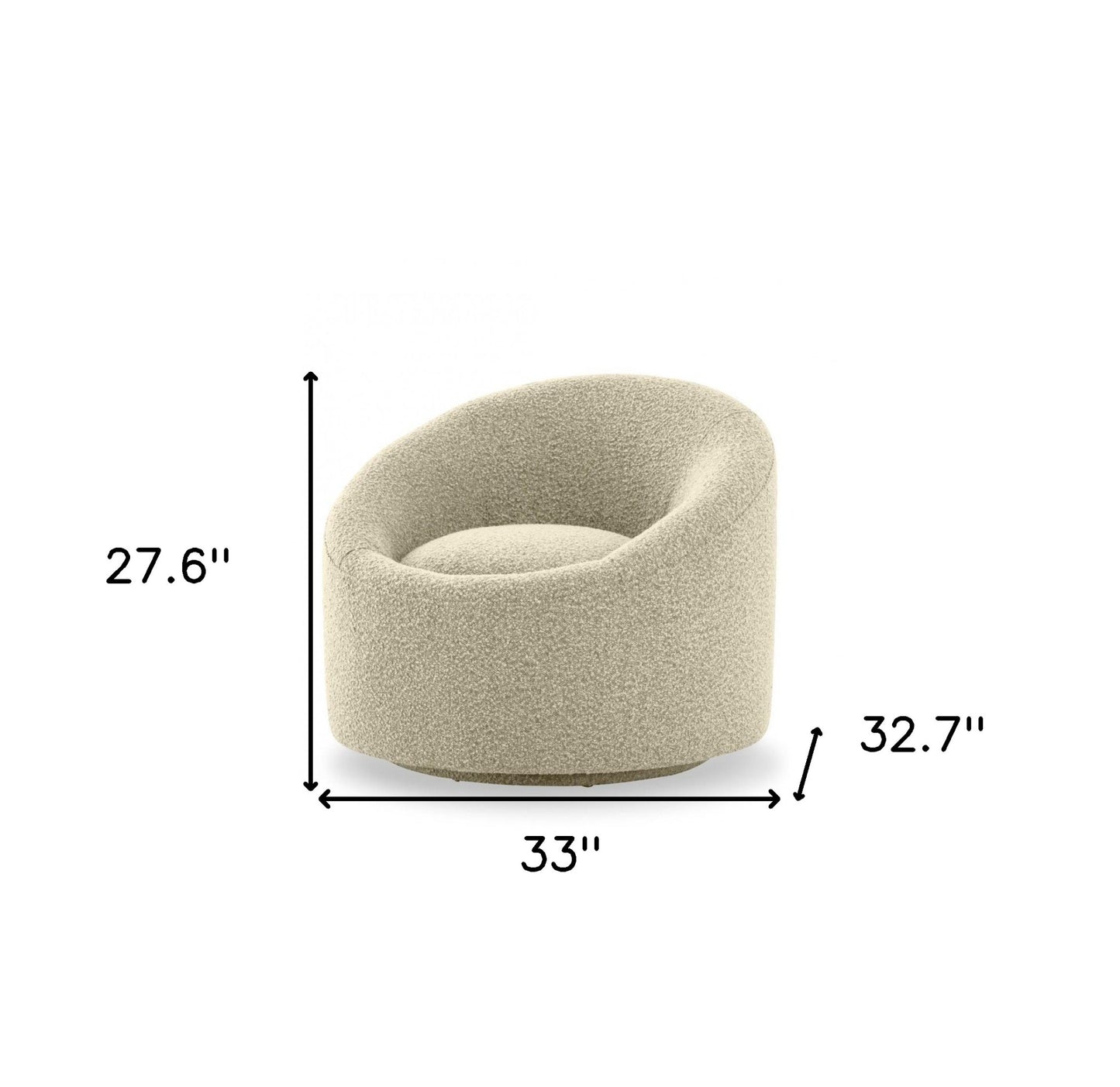 Beige Swivel Barrel Chair