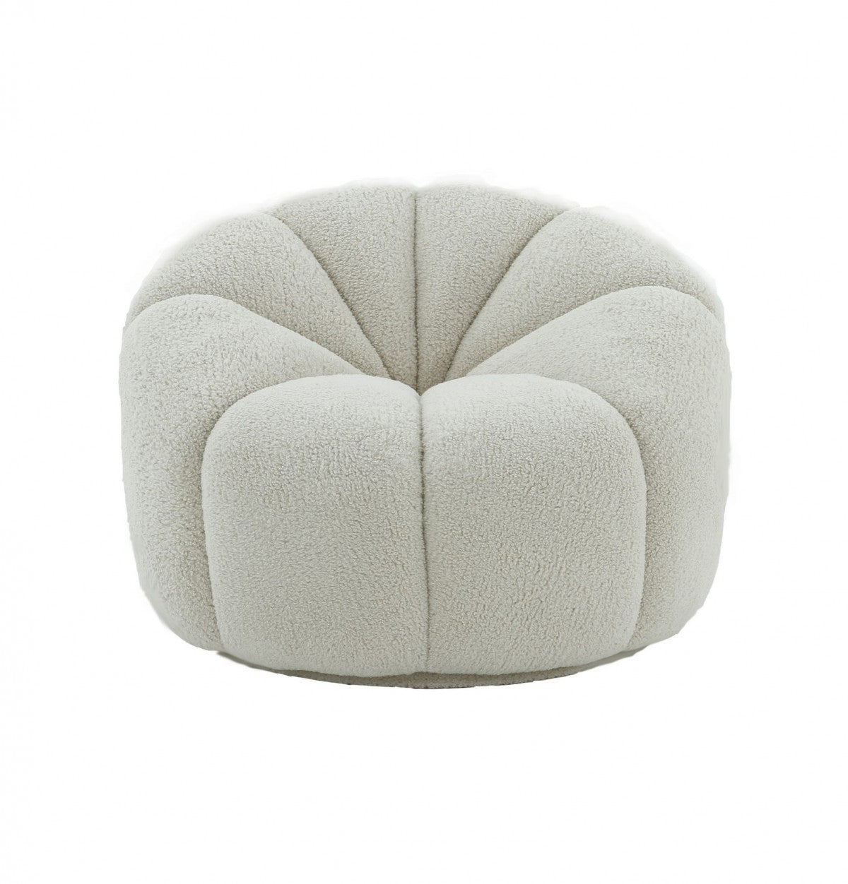 White Sherpa Round Lounge Chair