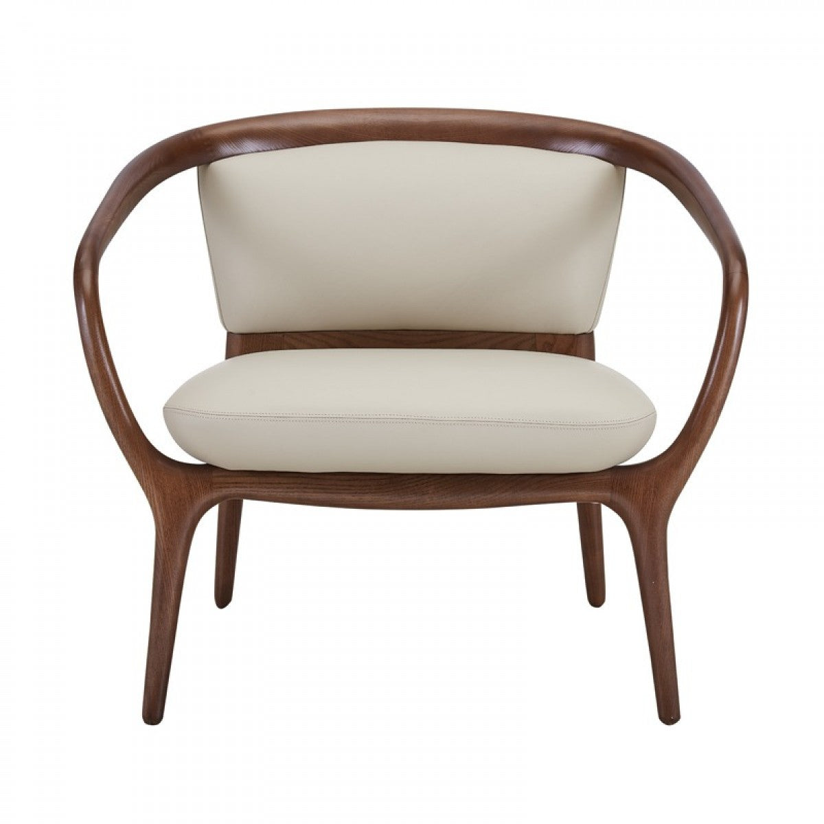 Edwin Faux Leather Beige Lounge Chair