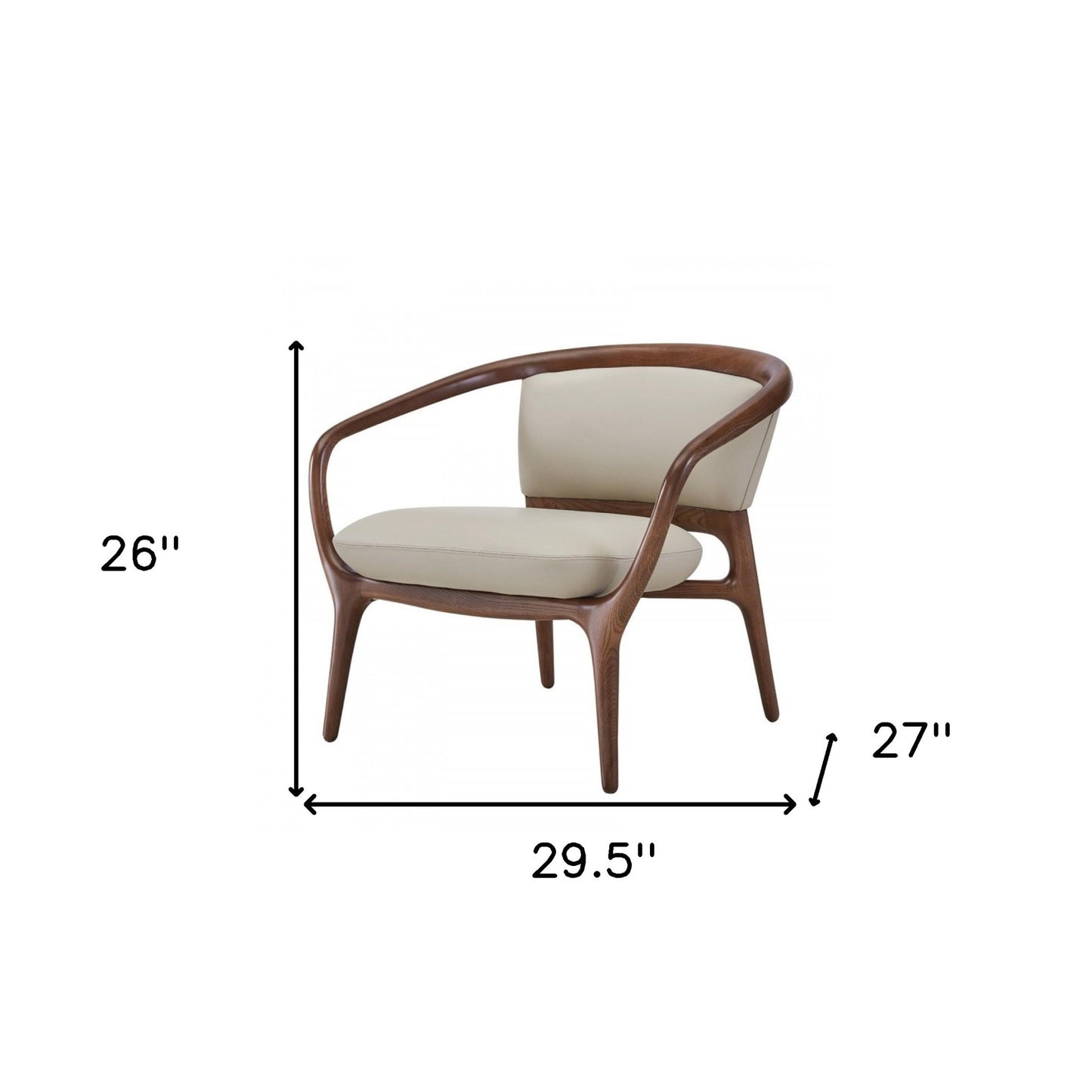 Edwin Faux Leather Beige Lounge Chair