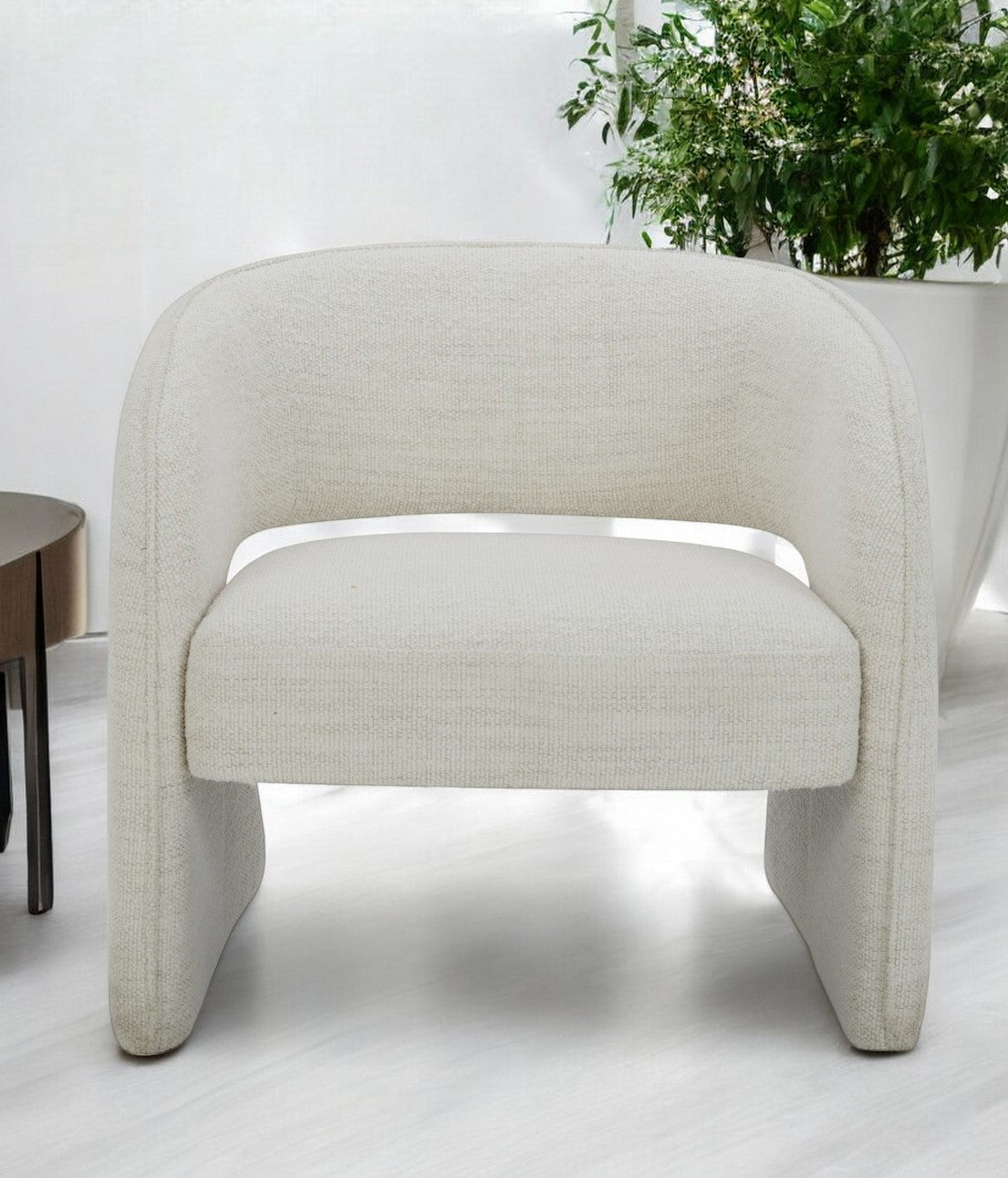 Cream Upholstered Arm Chair
