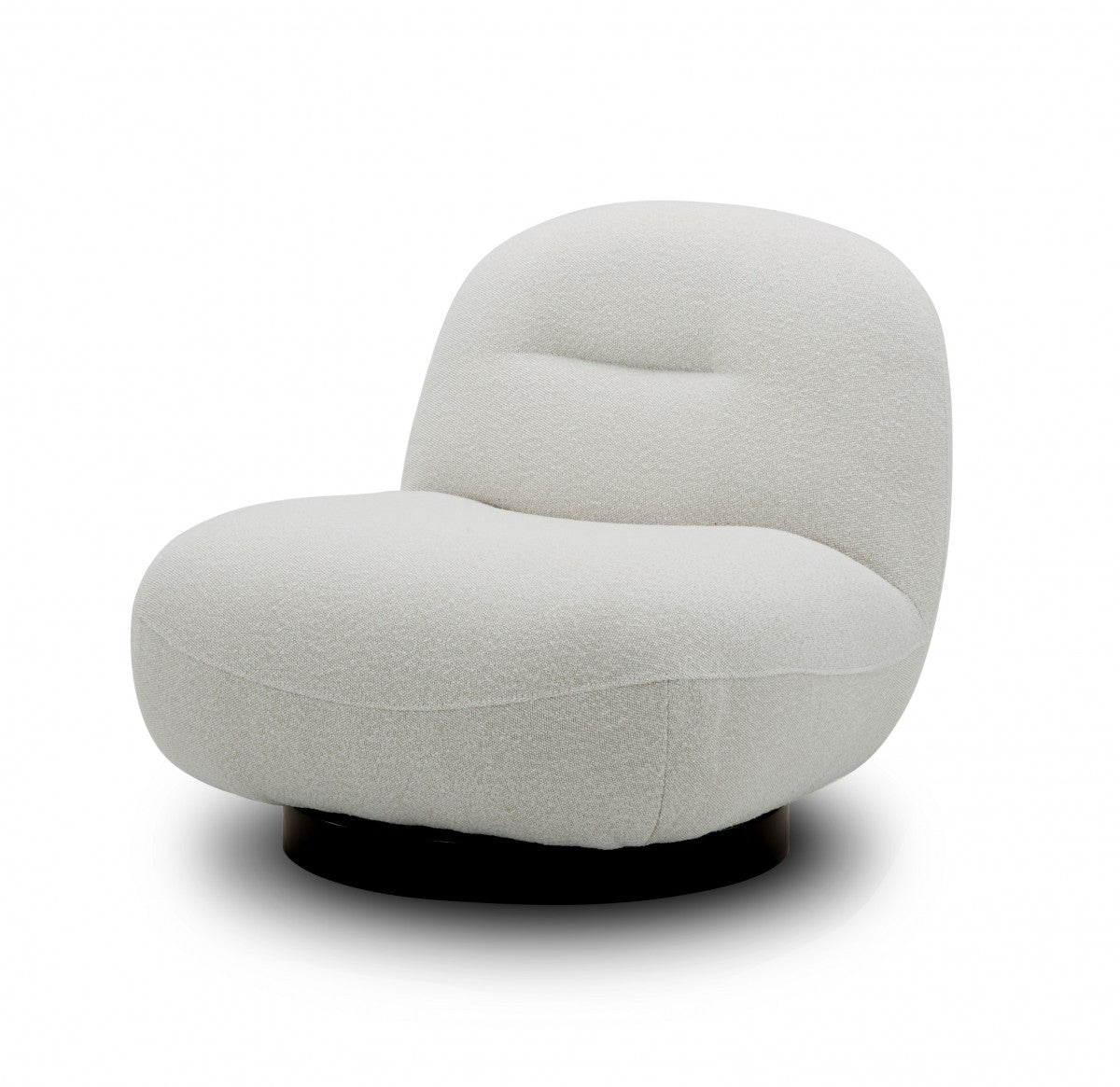 Cream Fabric Swivel Lounge Chair